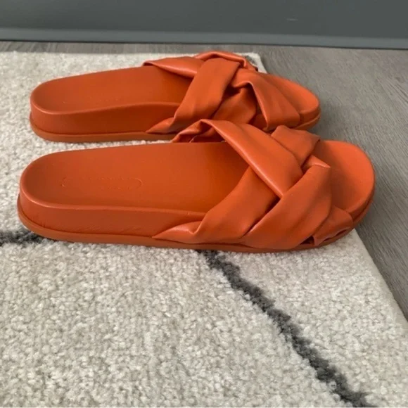 ✅ Silent D Sandals Helena Braided Slides in Orange - Picture 4 of 10
